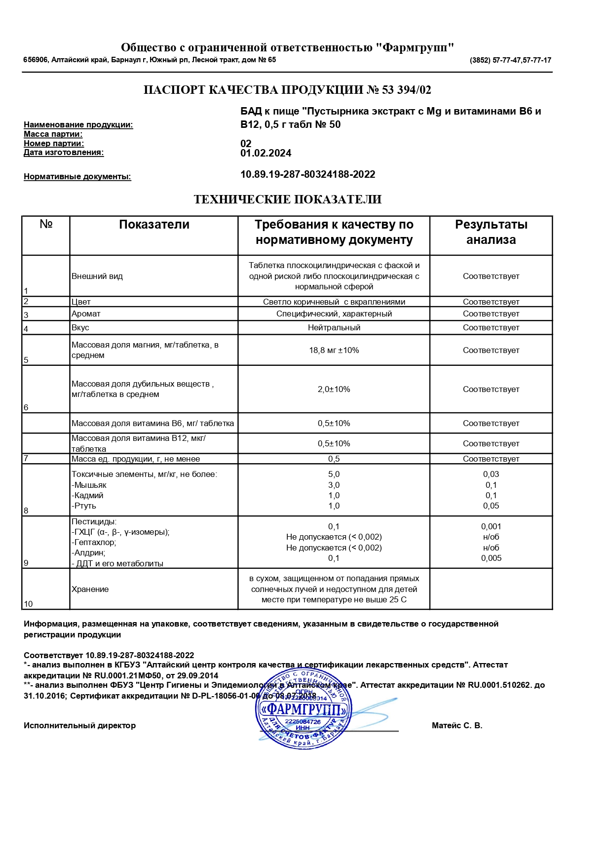 Паспорт №022024